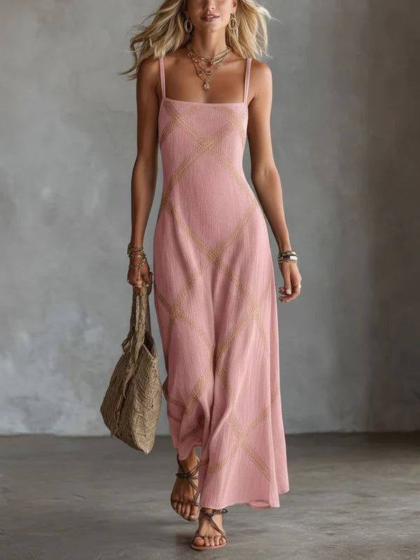Vittoria – Vestido Geométrico Negro y Camel