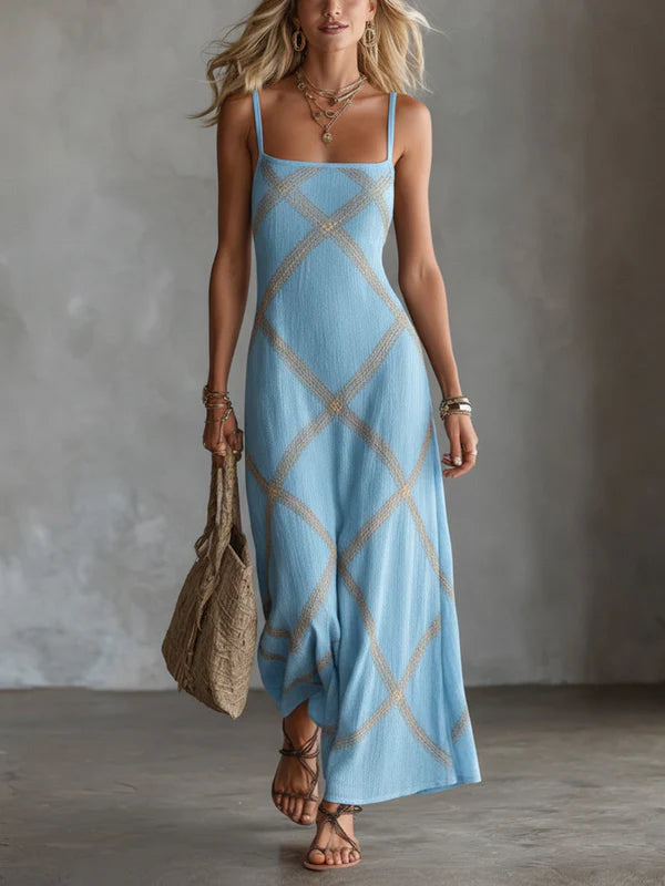 Vittoria – Vestido Geométrico Negro y Camel
