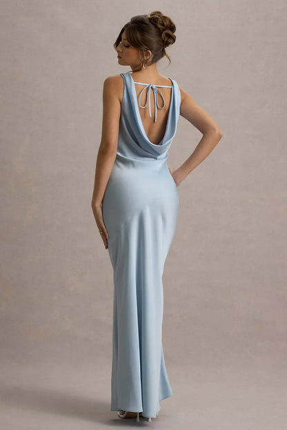 Gael™ | Vestido Largo Escote Cascada