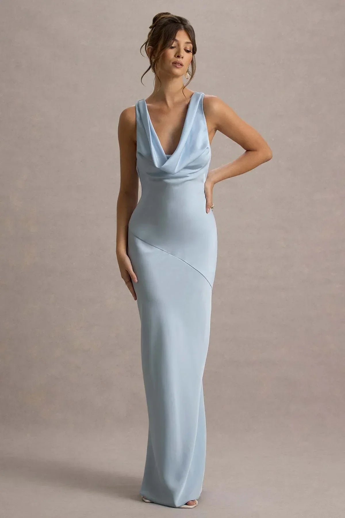 Gael™ | Vestido Largo Escote Cascada