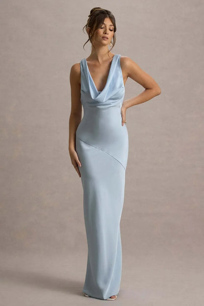 Gael™ | Vestido Largo Escote Cascada