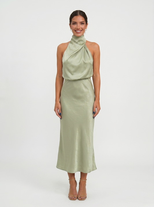 Carmina | Vestido largo con cuello halter