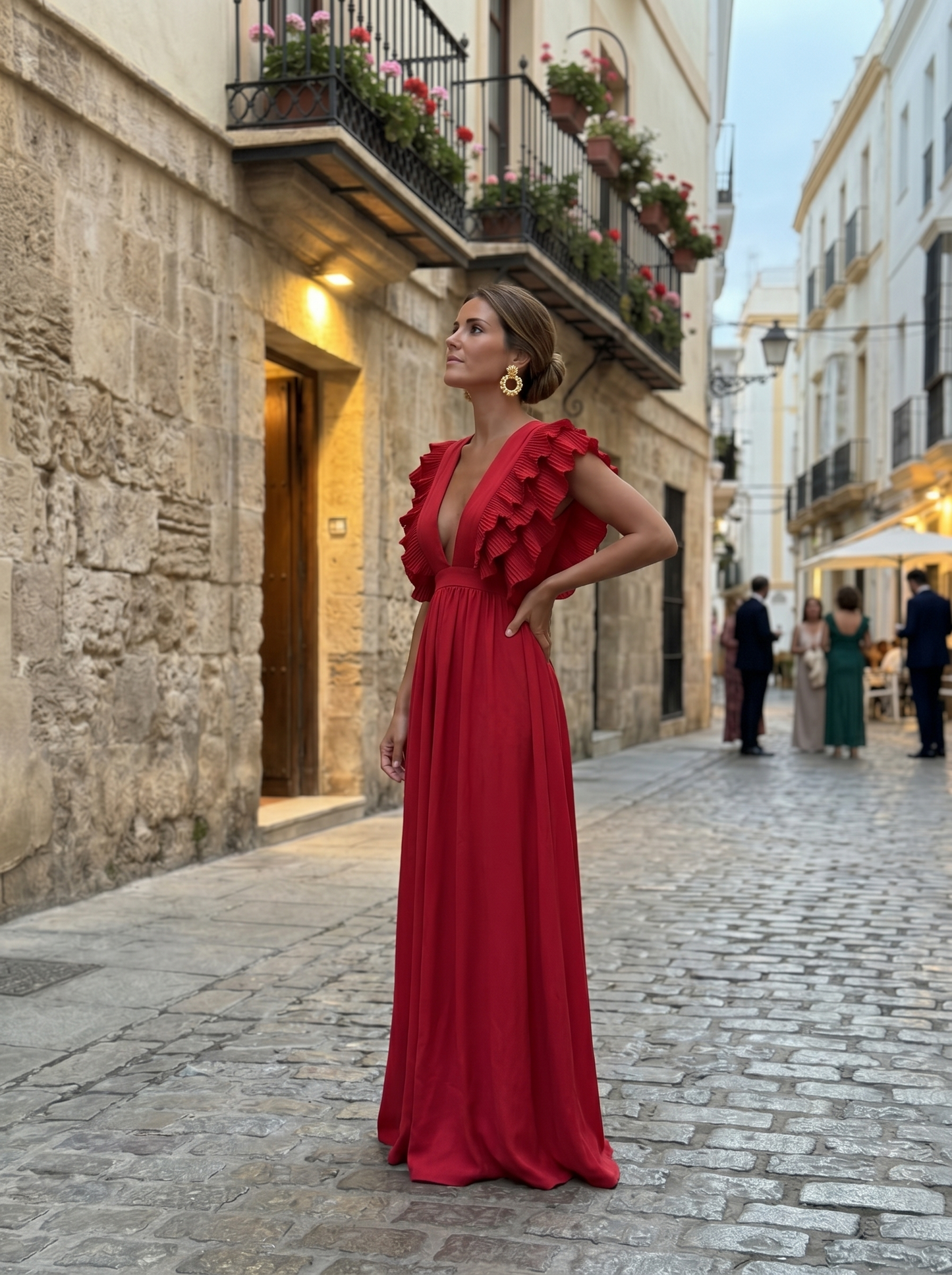 Teresa | Vestido largo elegante con escote en V
