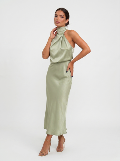 Carmina | Vestido largo con cuello halter