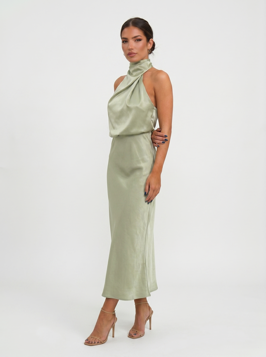 Carmina | Vestido largo con cuello halter