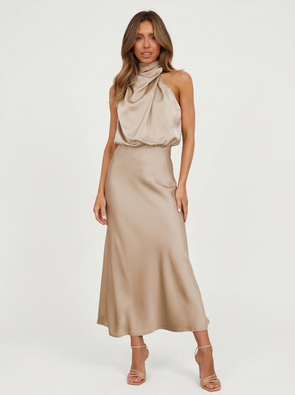 Carmina | Vestido largo con cuello halter