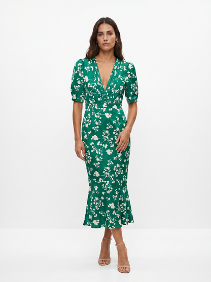 Amaia | Vestido con diseño floral y cuello en V