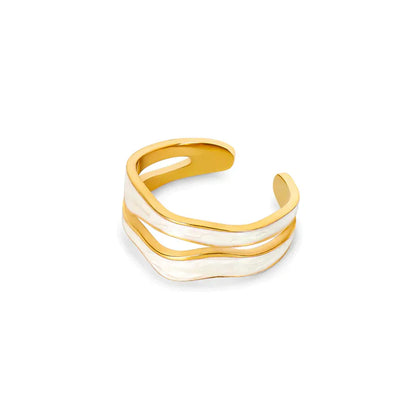 Marea | Anillo ajustable bañado en oro de 18 quilates