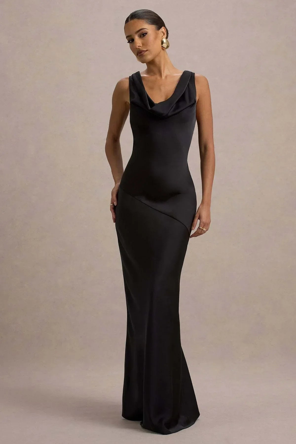 Gael™ | Vestido Largo Escote Cascada