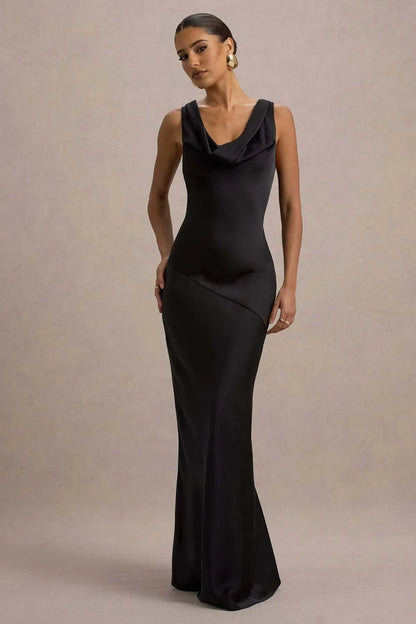 Gael™ | Vestido Largo Escote Cascada
