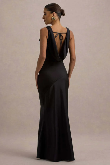 Gael™ | Vestido Largo Escote Cascada