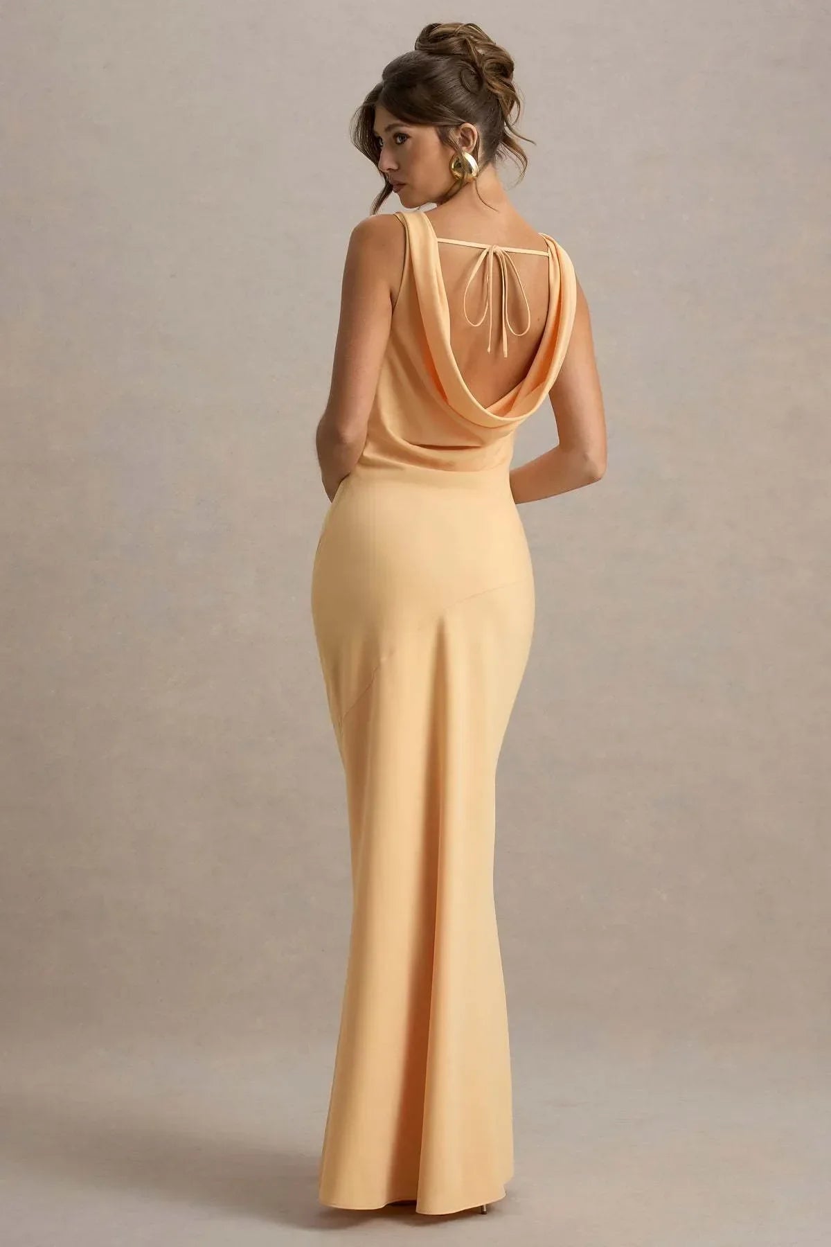 Gael™ | Vestido Largo Escote Cascada