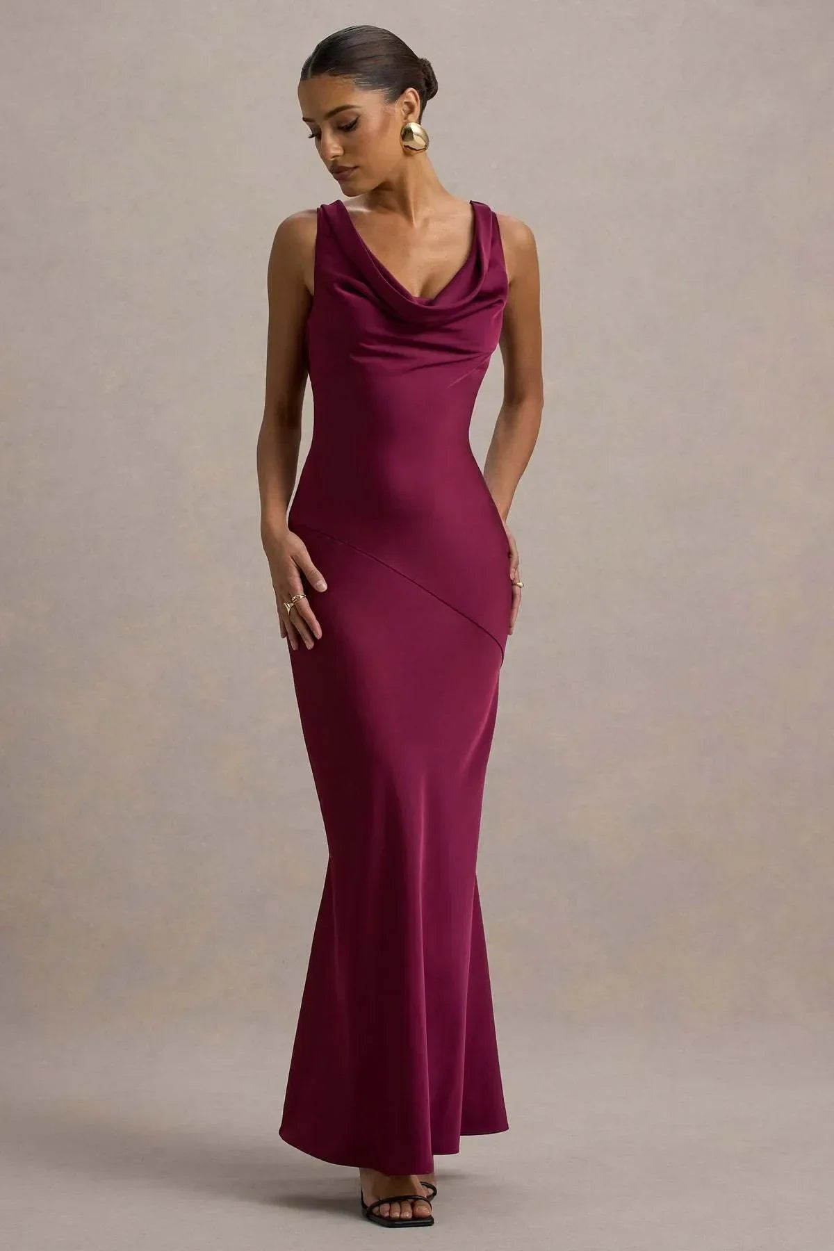 Gael™ | Vestido Largo Escote Cascada