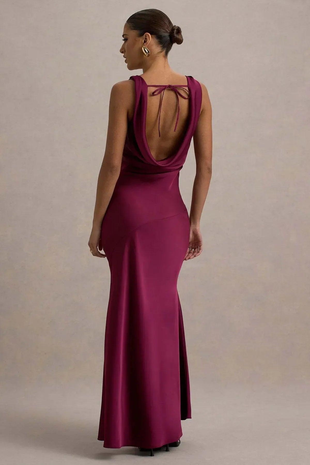 Gael™ | Vestido Largo Escote Cascada
