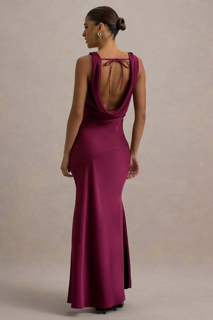 Gael™ | Vestido Largo Escote Cascada