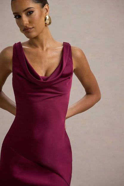 Gael™ | Vestido Largo Escote Cascada