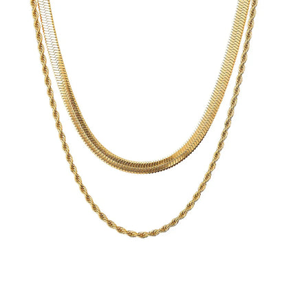 Malena | Dúo de collares bañados en oro de 18 quilates