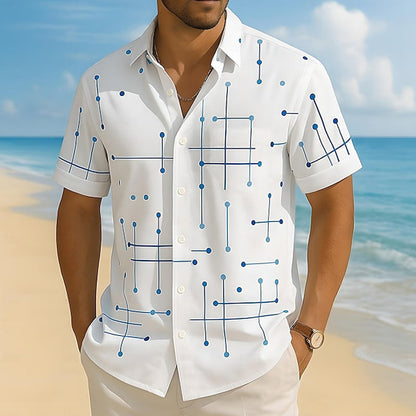 Camisa de manga corta con estampado geométrico | Corte relajado