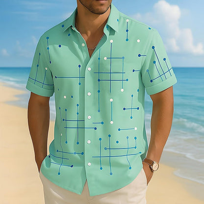Camisa de manga corta con estampado geométrico | Corte relajado