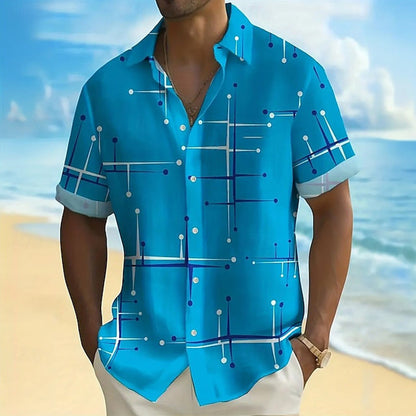 Camisa de manga corta con estampado geométrico | Corte relajado