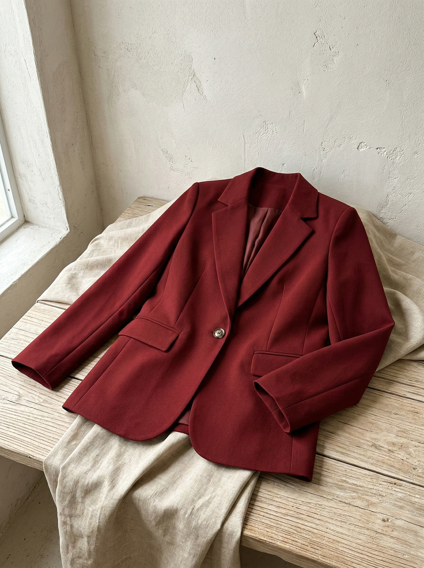 Blazer ejecutiva elegante con botón Carey