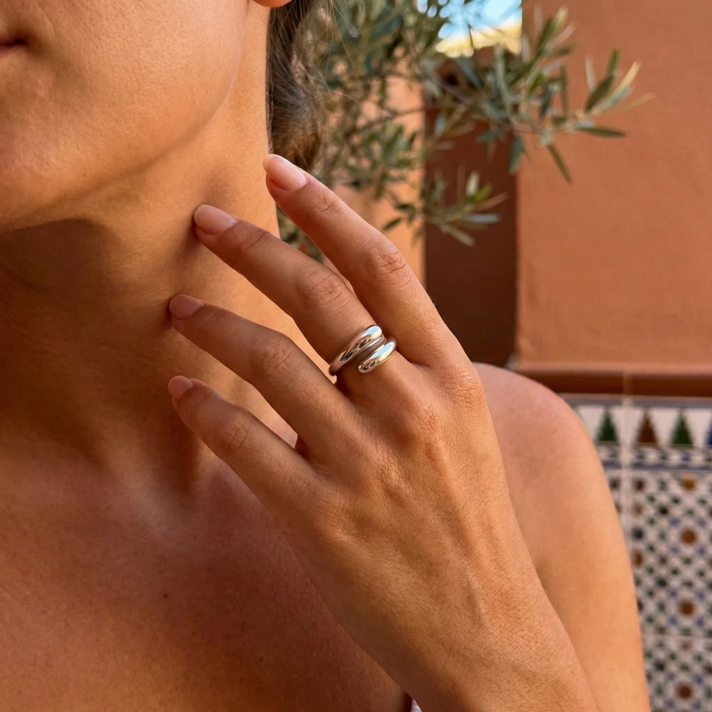 Anillo minimalista Waterdrop