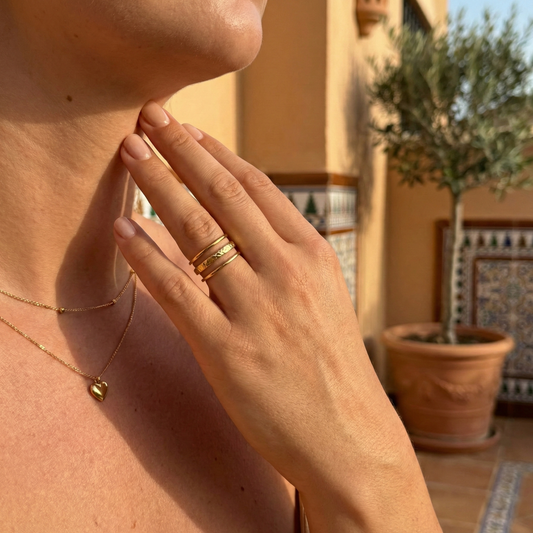 Anillo de tres láminas